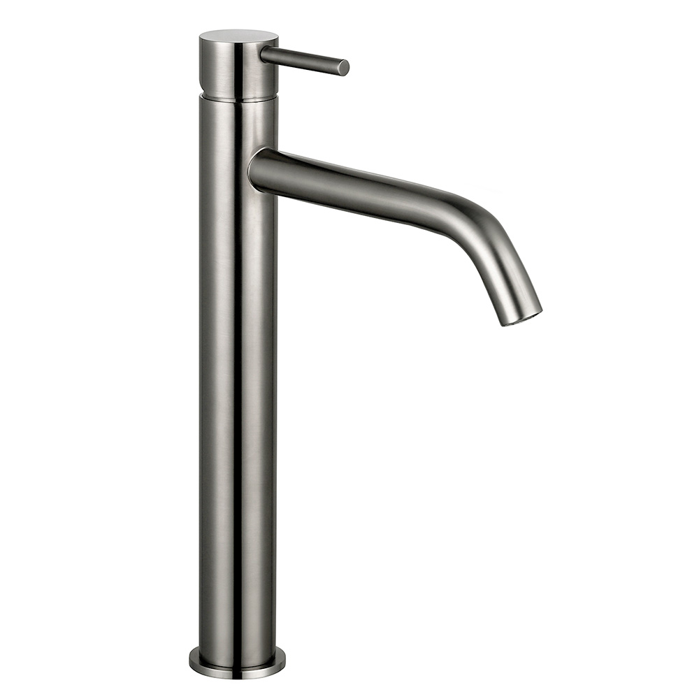 Смеситель для раковины AQUAme Siena AQM6214GM, высокий, оружейная сталь