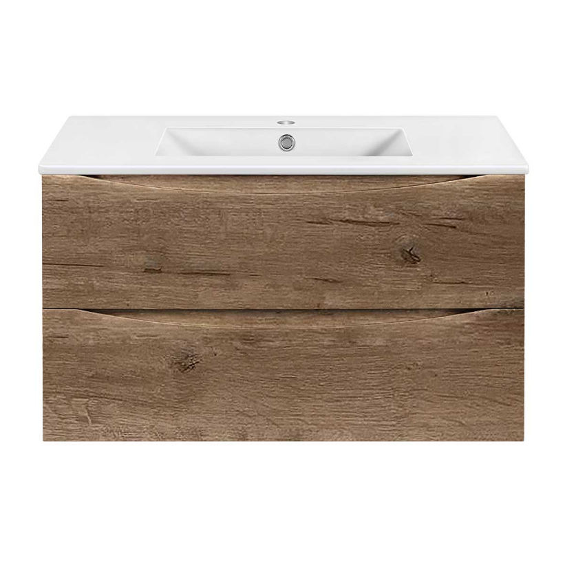 База под раковину VINCEA Mia Slim 900 подвесная, 2 выкатных ящика soft close, V.Oak
