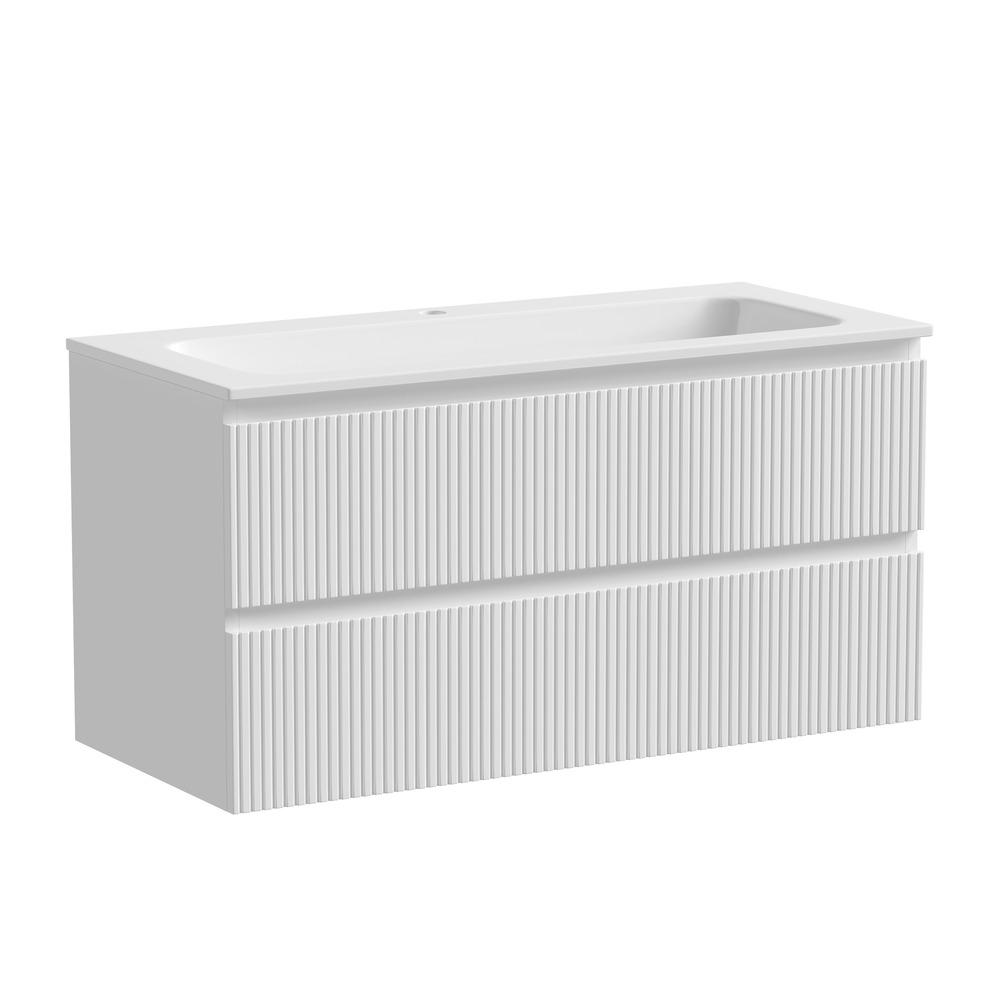Тумба подвесная Sancos Snob T, два ящика, доводчики, 995х445х500 мм, арт. SNT100W, Bianco