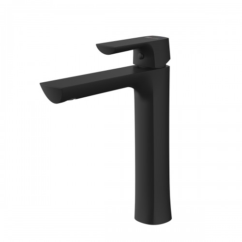 Смеситель для раковины Lemark URSUS высокий, монолитный, чёрный LM7209BL