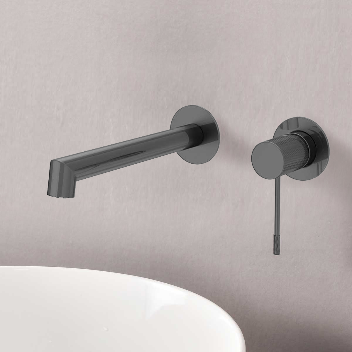 Смеситель для раковины встраиваемый Vincea Desire VBFW-1D1GM вороненая сталь