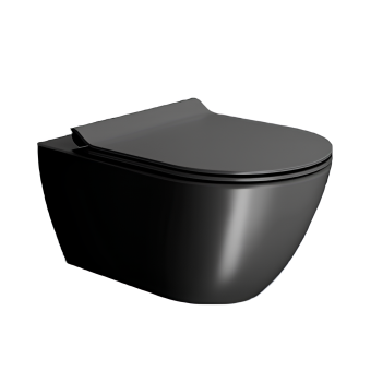 Унитаз подвесной GSI Pura 550×360 мм, Swirlflush 2.0, с креплением, матовый чёрный, арт. 8815FR526