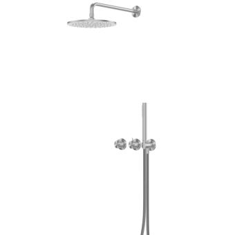 Душевая система скрытого ABBER Emotion 316 AF8851BST без излива, термостат, брашированная сталь