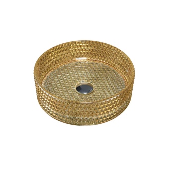 Раковина стеклянная Vincea VBS-5GL05, 400*400*125, накладная, цвет золото