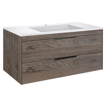 База под раковину Chiara 2D 1000 подвесная, 2 выкатных ящика soft-close, R.Oak