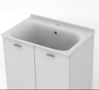Раковина хозяйственная Kerasan Aquadom 75х50 с отверстием +сифон 