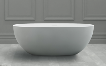 Ванна ABBER Stein 1600x750 Solid Surface, белый матовый