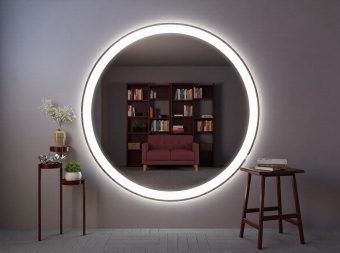 Зеркало Ring XL D1000, интерьерная и фронтальная подсветка 4000К обогрев, сенсор движения