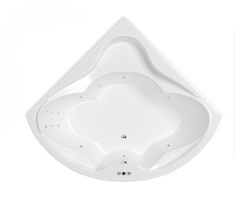 Ванна WHITECROSS Konsul 150x150 с массажной системой, с каркасом MR-02