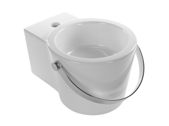 Раковина BUCKET 405х540х350, цвет белый, полотенцедержатель хром 8804CR